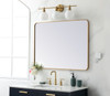 Elegant Decor MR803040BR Soft corner metal rectangular mirror 30x40 inch in Brass