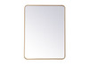 Elegant Decor MR803040BR Soft corner metal rectangular mirror 30x40 inch in Brass