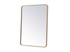 Elegant Decor MR803040BR Soft corner metal rectangular mirror 30x40 inch in Brass