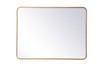 Elegant Decor MR803040BR Soft corner metal rectangular mirror 30x40 inch in Brass