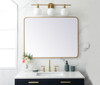 Elegant Decor MR803040BR Soft corner metal rectangular mirror 30x40 inch in Brass