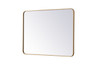 Elegant Decor MR803040BR Soft corner metal rectangular mirror 30x40 inch in Brass