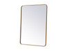 Elegant Decor MR803040BR Soft corner metal rectangular mirror 30x40 inch in Brass