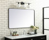 Elegant Decor MR803048BK Soft corner metal rectangular mirror 30x48 inch in Black