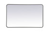Elegant Decor MR803048BK Soft corner metal rectangular mirror 30x48 inch in Black