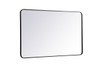 Elegant Decor MR803048BK Soft corner metal rectangular mirror 30x48 inch in Black
