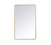 Elegant Decor MR803048BR Soft corner metal rectangular mirror 30x48 inch in Brass