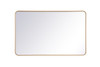 Elegant Decor MR803048BR Soft corner metal rectangular mirror 30x48 inch in Brass