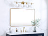 Elegant Decor MR803048BR Soft corner metal rectangular mirror 30x48 inch in Brass