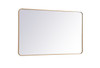 Elegant Decor MR803048BR Soft corner metal rectangular mirror 30x48 inch in Brass