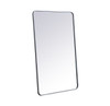 Elegant Decor MR803048S Soft corner metal rectangular mirror 30x48 inch in Silver