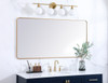 Elegant Decor MR803060BR Soft corner metal rectangular mirror 30x60 inch in Brass