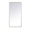 Elegant Decor MR803060BR Soft corner metal rectangular mirror 30x60 inch in Brass