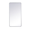 Elegant Decor MR803060S Soft corner metal rectangular mirror 30x60 inch in Silver