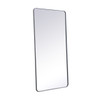 Elegant Decor MR803060S Soft corner metal rectangular mirror 30x60 inch in Silver