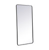 Elegant Decor MR803060BK Soft corner metal rectangular mirror 30x60 inch in Black