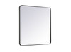 Elegant Decor MR803636BK Soft corner metal rectangular mirror 36x36 inch in Black