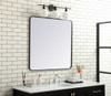 Elegant Decor MR803636BK Soft corner metal rectangular mirror 36x36 inch in Black