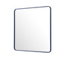 Elegant Decor MR803636BL Soft corner metal rectangular mirror 36x36 inch in Blue