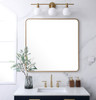 Elegant Decor MR803636BR Soft corner metal rectangular mirror 36x36 inch in Brass