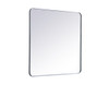 Elegant Decor MR803636S Soft corner metal rectangular mirror 36x36 inch in Silver