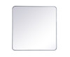 Elegant Decor MR803636S Soft corner metal rectangular mirror 36x36 inch in Silver