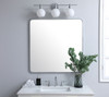 Elegant Decor MR803636S Soft corner metal rectangular mirror 36x36 inch in Silver