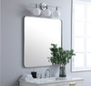 Elegant Decor MR803636S Soft corner metal rectangular mirror 36x36 inch in Silver
