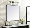 Elegant Decor MR803640BK Soft corner metal rectangular mirror 36x40 inch in Black