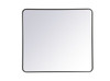 Elegant Decor MR803640BK Soft corner metal rectangular mirror 36x40 inch in Black