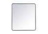 Elegant Decor MR803640BK Soft corner metal rectangular mirror 36x40 inch in Black