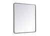 Elegant Decor MR803640BK Soft corner metal rectangular mirror 36x40 inch in Black