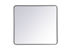 Elegant Decor MR803640BK Soft corner metal rectangular mirror 36x40 inch in Black