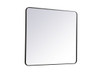 Elegant Decor MR803640BK Soft corner metal rectangular mirror 36x40 inch in Black