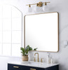 Elegant Decor MR803640BR Soft corner metal rectangular mirror 36x40 inch in Brass