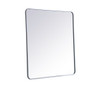 Elegant Decor MR803640S Soft corner metal rectangular mirror 36x40 inch in Silver