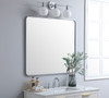 Elegant Decor MR803640S Soft corner metal rectangular mirror 36x40 inch in Silver