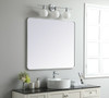 Elegant Decor MR803640WH Soft corner metal rectangular mirror 36x40 inch in White