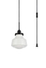 Living District LDPG6255BK Lyle 1 light Black and frosted white glass plug in pendant
