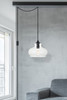 Living District LDPG2246BK Destry 1 Light Black plug-in Pendant With Clear Glass