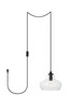 Living District LDPG2246BK Destry 1 Light Black plug-in Pendant With Clear Glass