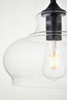 Living District LDPG2246BK Destry 1 Light Black plug-in Pendant With Clear Glass