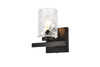 Living Disrict LD7025W7BK Cassie 1 light bath sconce in black with clear shade