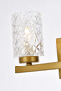 Living Disrict LD7026W14BR Cassie 2 lights bath sconce in brass with clear shade