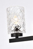 Living Disrict LD7028W32BK Cassie 4 lights bath sconce in black with clear shade