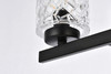 Living Disrict LD7028W32BK Cassie 4 lights bath sconce in black with clear shade