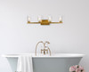 Living Disrict LD7028W32BR Cassie 4 lights bath sconce in brass with clear shade