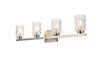Living Disrict LD7028W32SN Cassie 4 lights bath sconce in stain nickel with clear shade