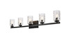 Living Disrict LD7029W41BK Cassie 5 lights bath sconce in black with clear shade