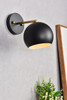 Living District LD2355BKR Othello 1 light black and brass wall sconce